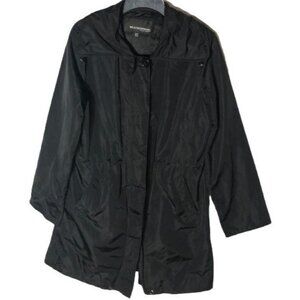 weatherproof garment comp. black hooded jacket zipper button up draw medium READ